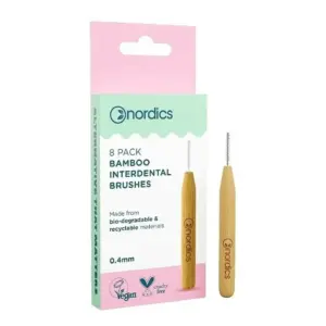 Periute interdentare din bambus dimensiune 0.40mm - 8 buc Nordics