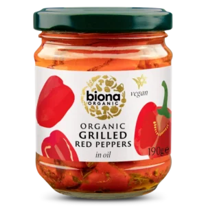 Ardei rosii la gratar in ulei, bio, 190g, Biona