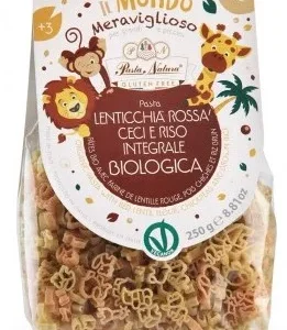 Paste savana cu faina de linte rosie, naut si orez brun bio 250g Pasta Natura