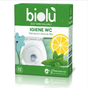Tablete pentru toaleta cu menta si lamaie ecologice 20 bucati 47.5g Biolu