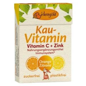 Guma de mestecat cu vitamina c si zinc 20 drajeuri 28g Birkengold