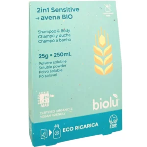Gel de dus si sampon sensitive pudra - refill ecologic 25g Biolu