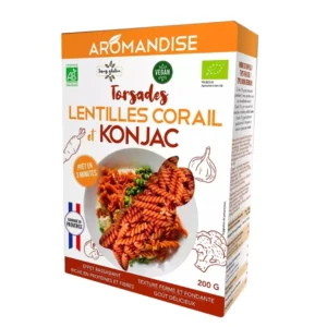 Paste fusilli din linte coral si konjac bio 200g Aromandise