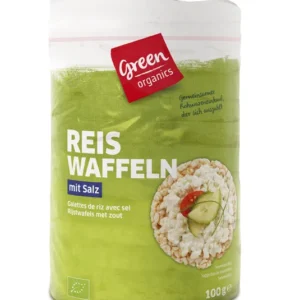 Rondele de orez integral expandat bio cu sare 100g Green Organics