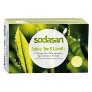 Sapun crema cu ceai verde si lime ecologic 100g Sodasan